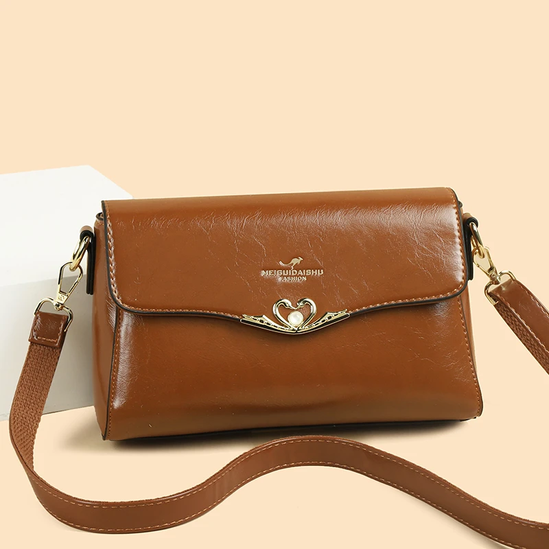 正品玫瑰袋鼠皮包斜挎包女士2024新款单肩包日常便携包送礼妈妈包