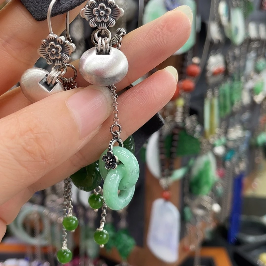 吉***尚翡翠银S925镶嵌颈饰256ghjhh