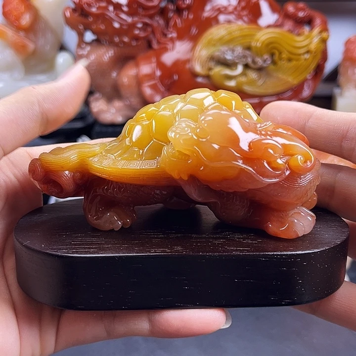梦***牛寿山石瑞兽呈祥寿山石