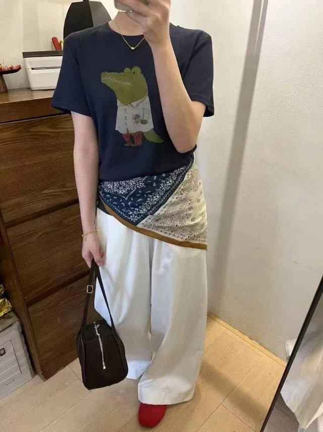 9月4日圆领鳄鱼卡通图案百搭短袖65631