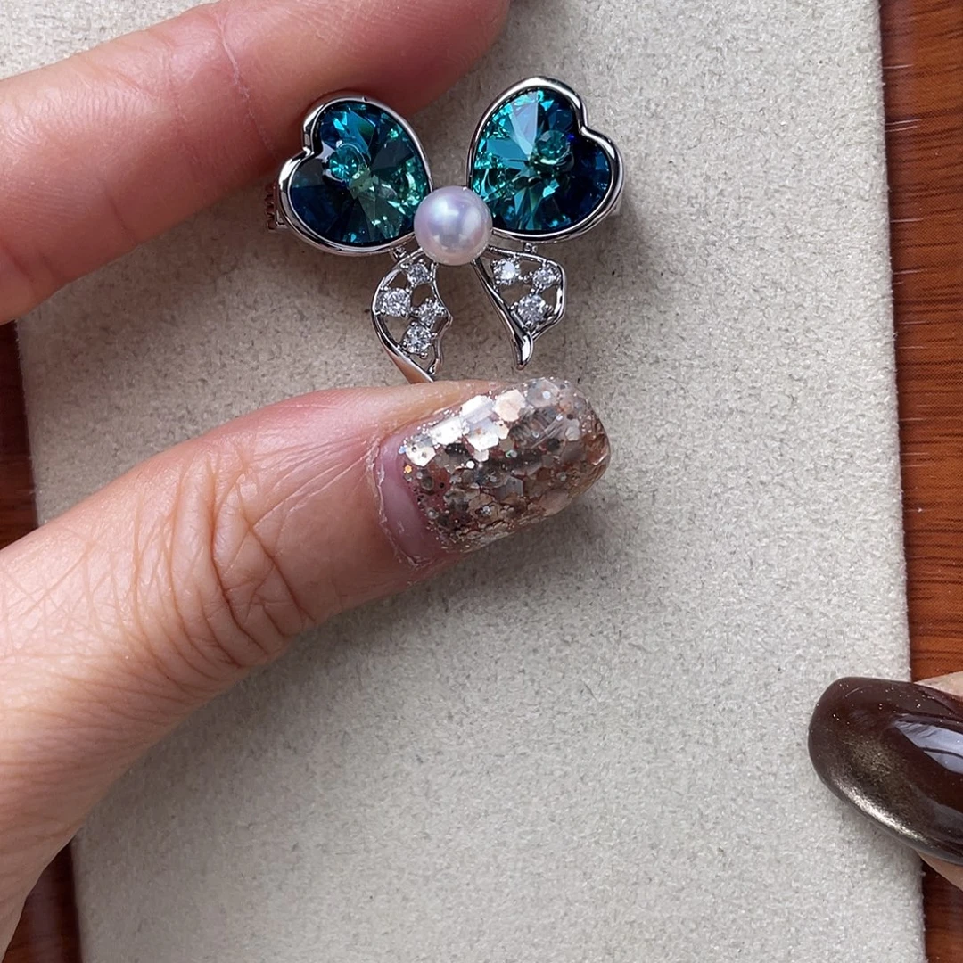 淡水珍珠银S925镶嵌吊坠(不含链)