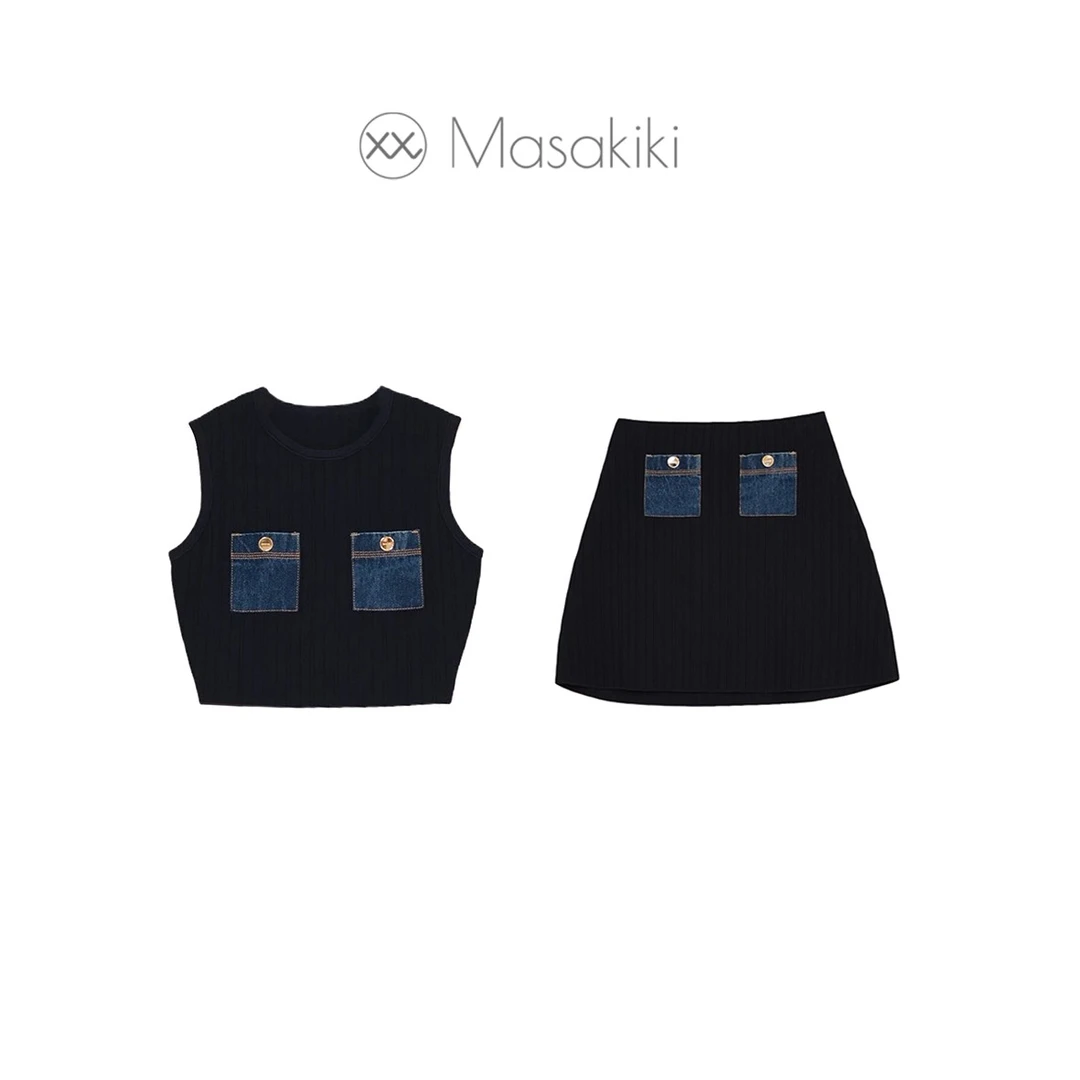 法国SD25秋冬新品！版型太好了！针织和牛仔组合的套装~