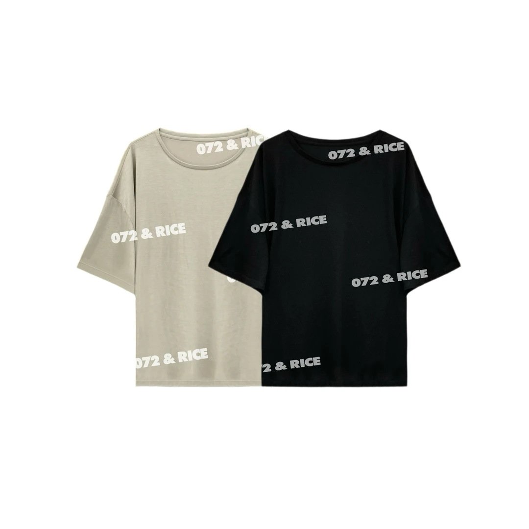 072 & RICE【无忧TEE】100莱赛尔 夏季休闲圆领短袖T恤 32XB102