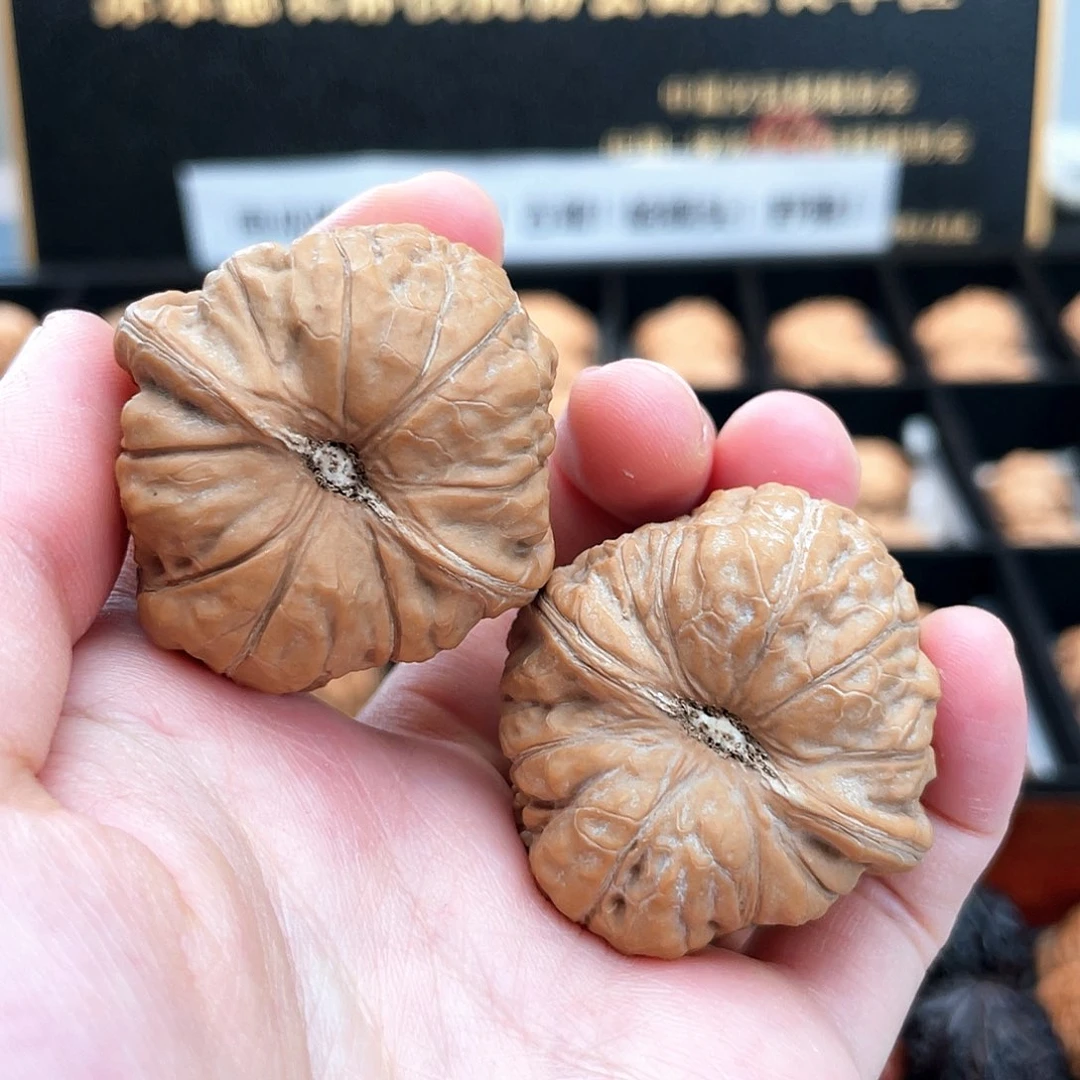 把件文玩核桃开播福利对全品红皮南瓜墩凹底一字底近正肩3910