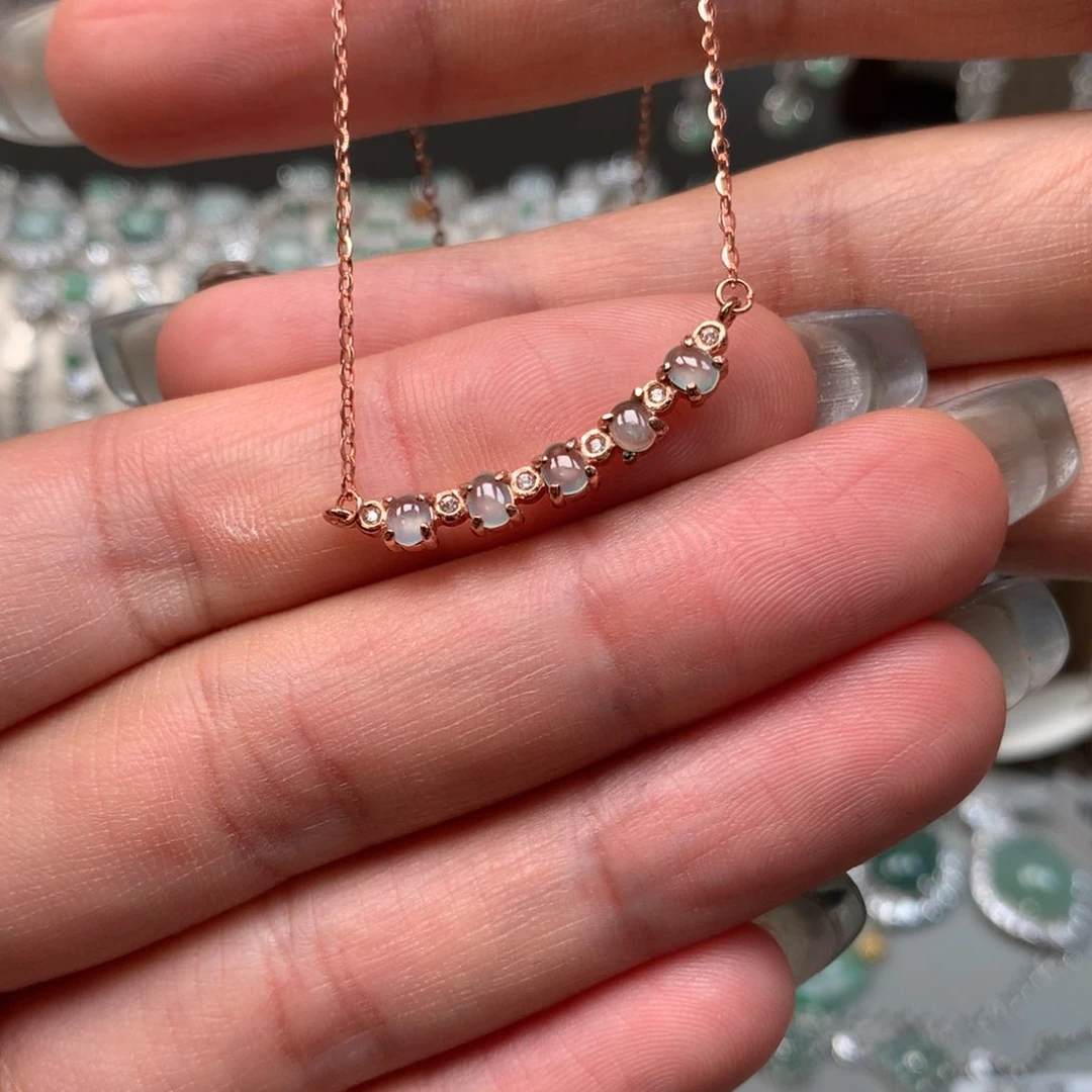 翡翠戒指银S925镶嵌项链