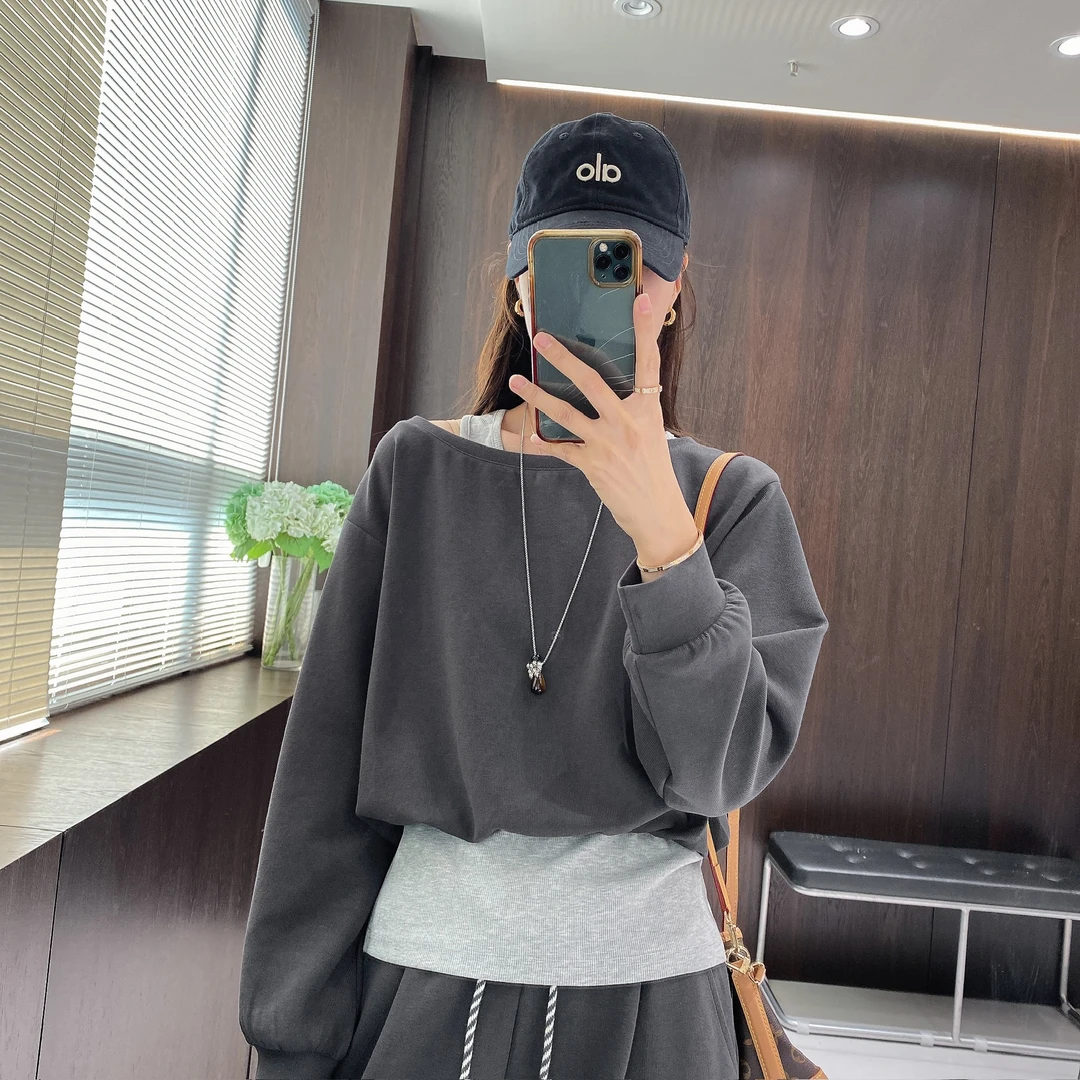 IMFLY金小金自制女装 套装DYW9711早秋休闲运动假两件卫衣+休闲裤
