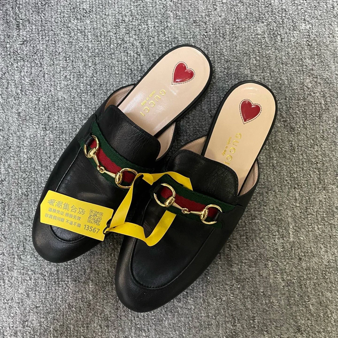 95新 GUCCI/古驰 马衔扣包头拖鞋  35码/13567
