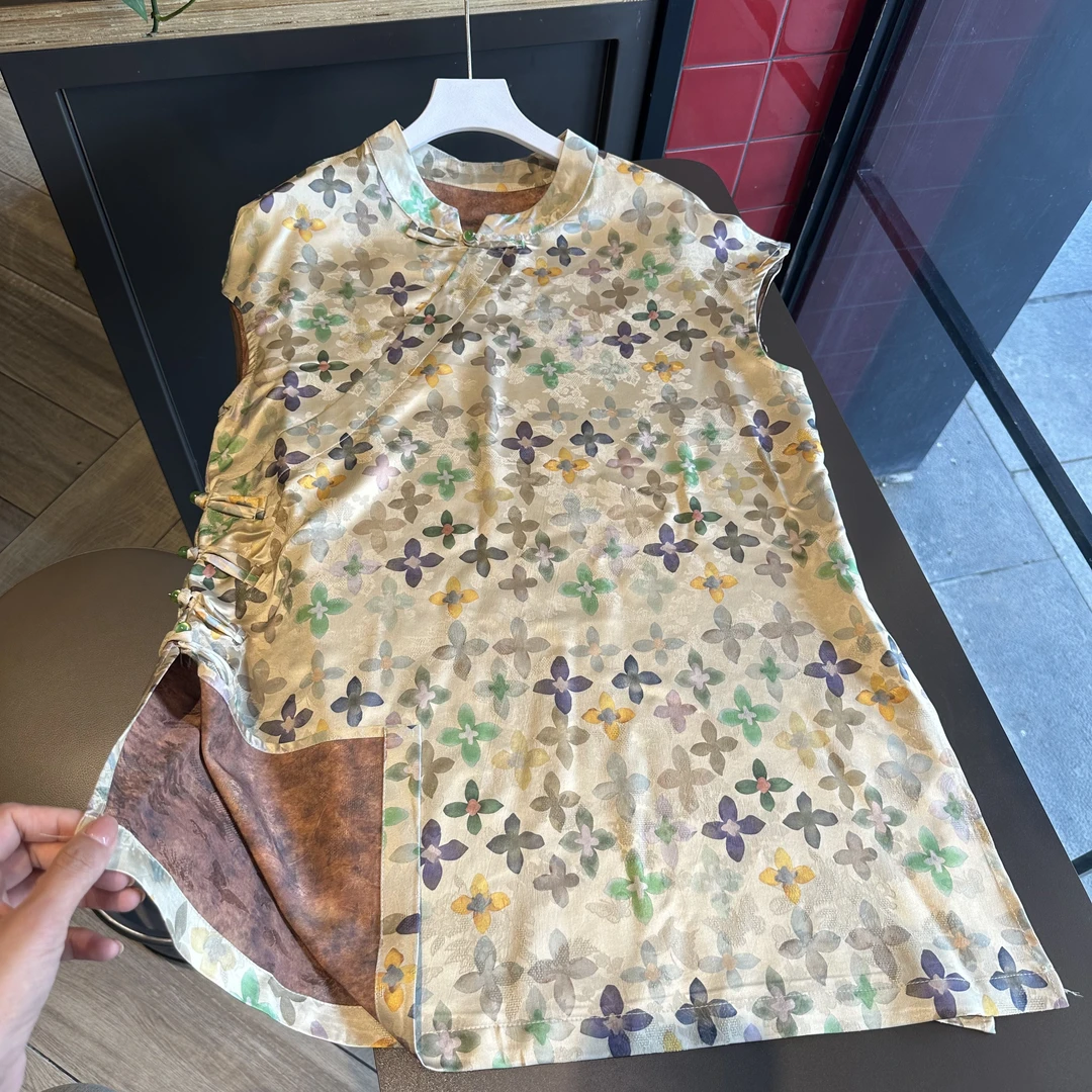 【四叶草 飞飞袖奥黛】中式气质时尚显瘦气质飞飞袖长款提花上衣LYY