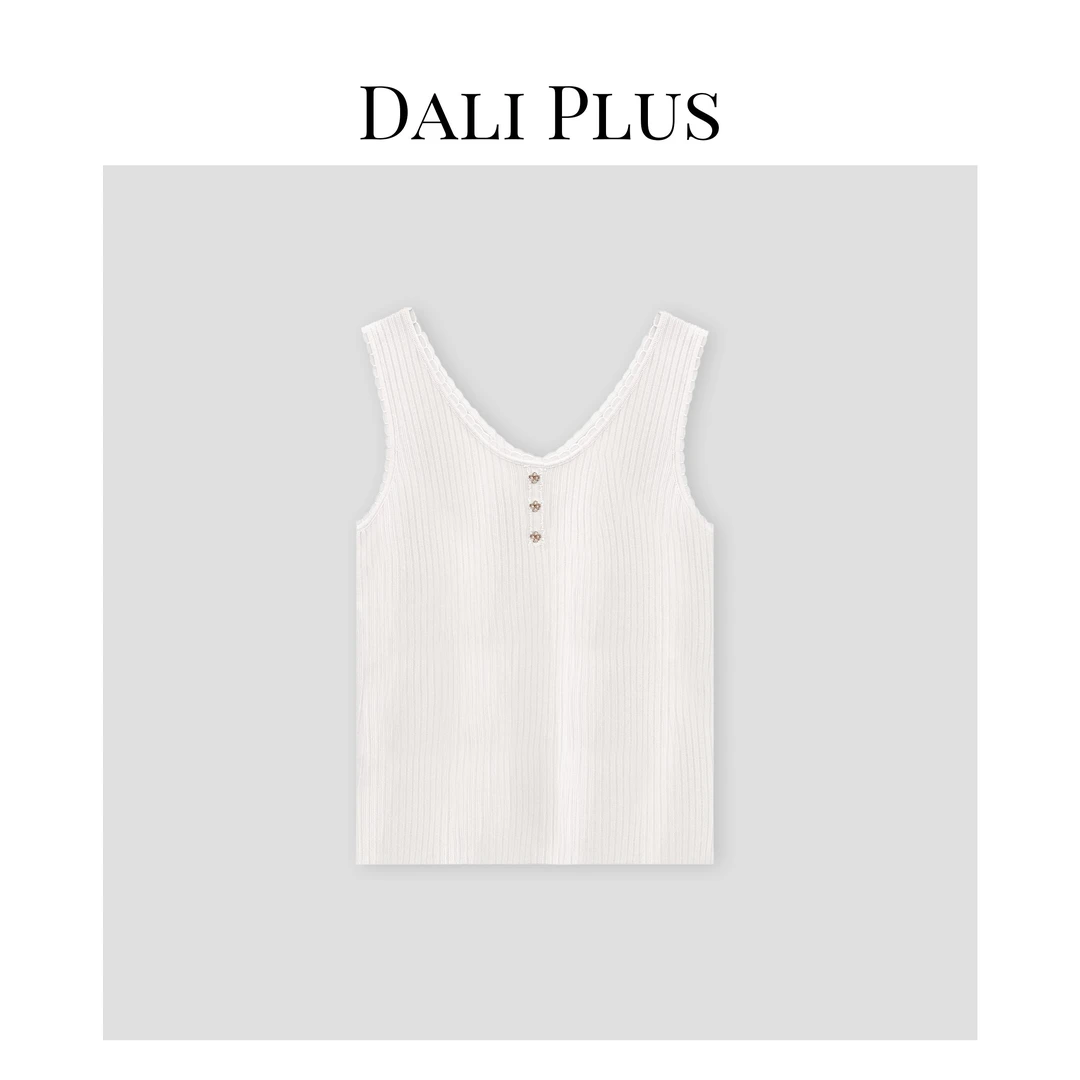 DALI PLUS简约舒适亲肤V领时尚百搭纯色背心 打底内搭-8515