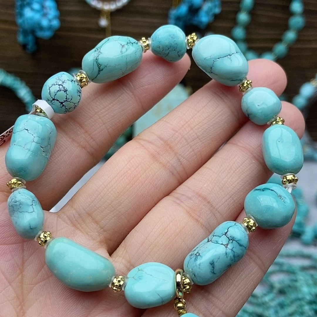 绿松石未镶嵌随形手串