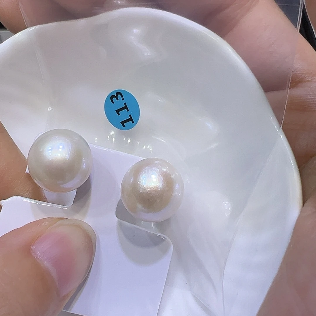 耳饰银S925镶嵌淡水珍珠