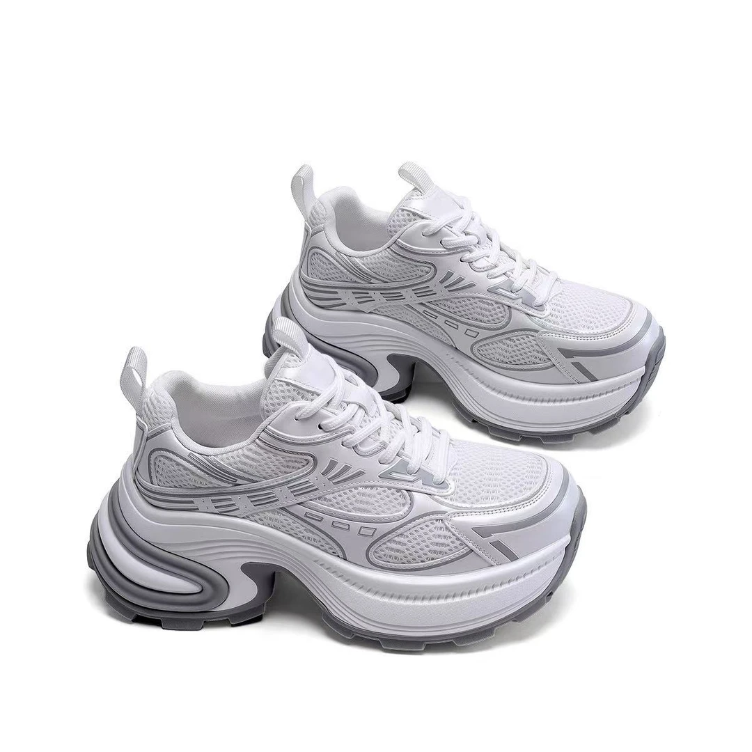 C7458 米色 夏季时尚圆头2025新款休闲运动女士老爹鞋