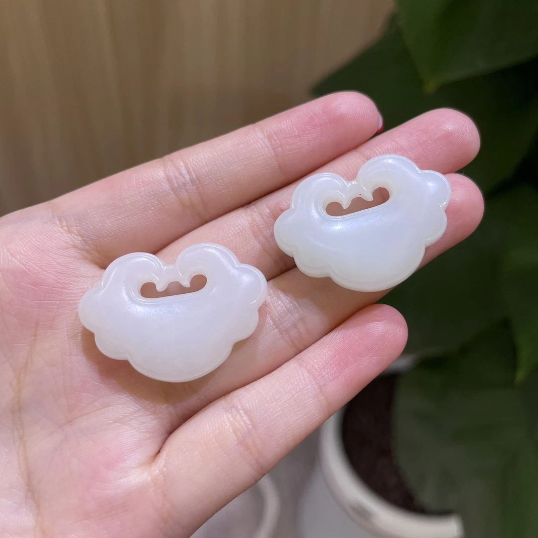 【玉总珠宝】和田白玉如意锁吊坠贵气礼物多样性发一CAN10800967