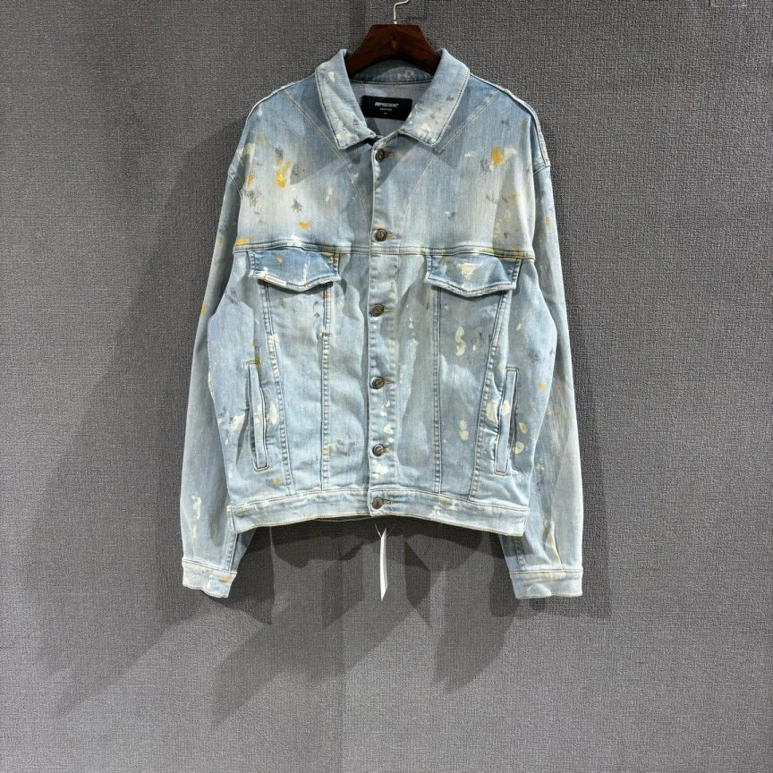 未使用 maje  represent（pm）泼墨做旧牛仔外套 全新xs码/6745