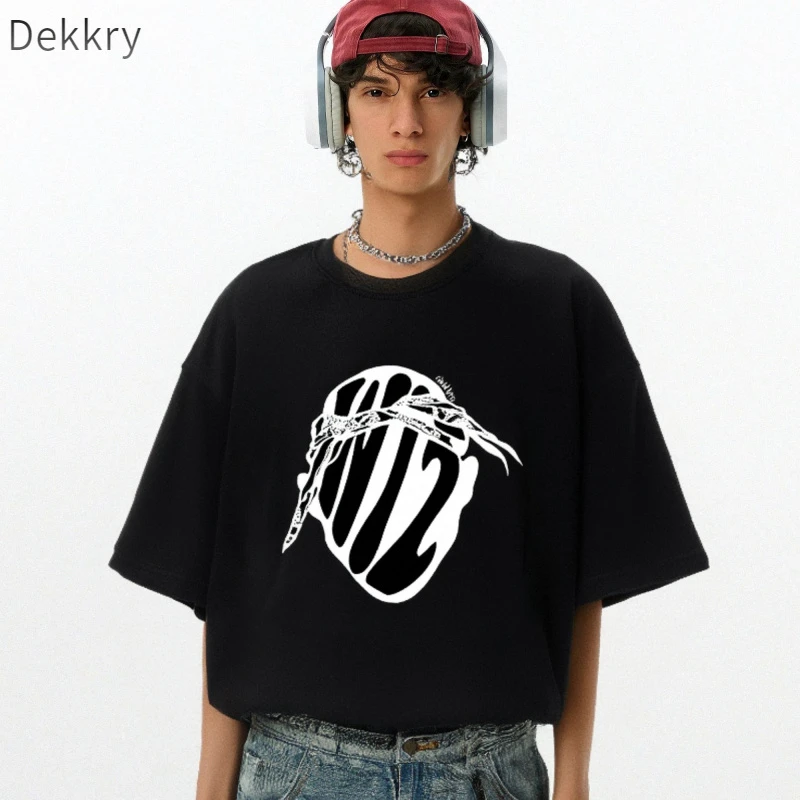 Dekkry短袖夏季圆领短袖T恤潮流情侣休闲高街宽松美式