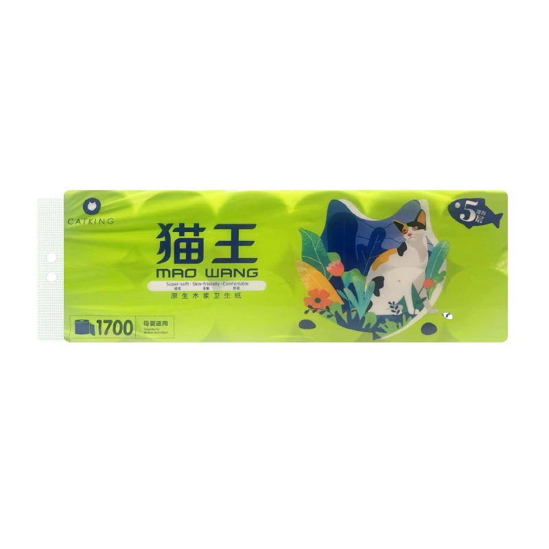 猫王洁柔平纹短卷1700g12卷