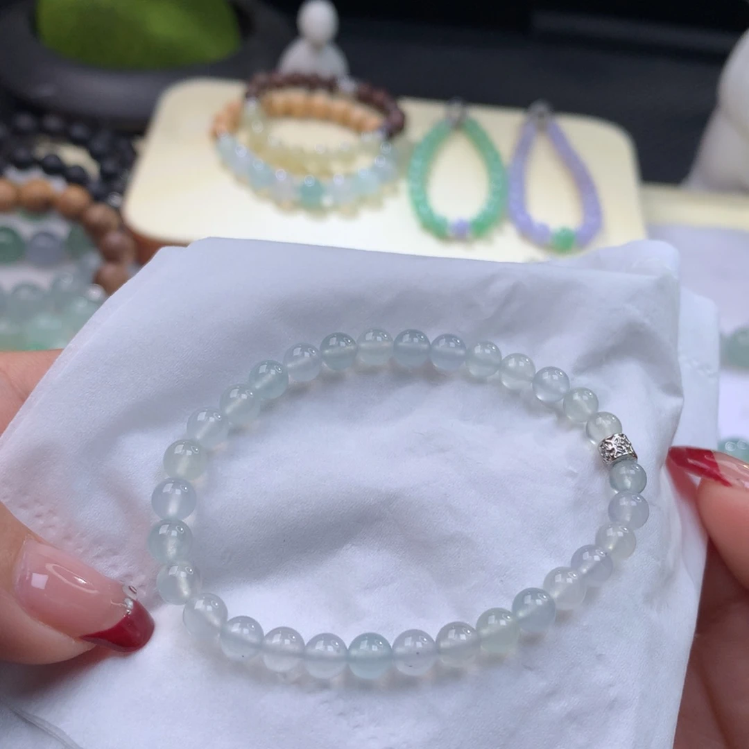 翡翠手链未镶嵌卡5起钢小冰块