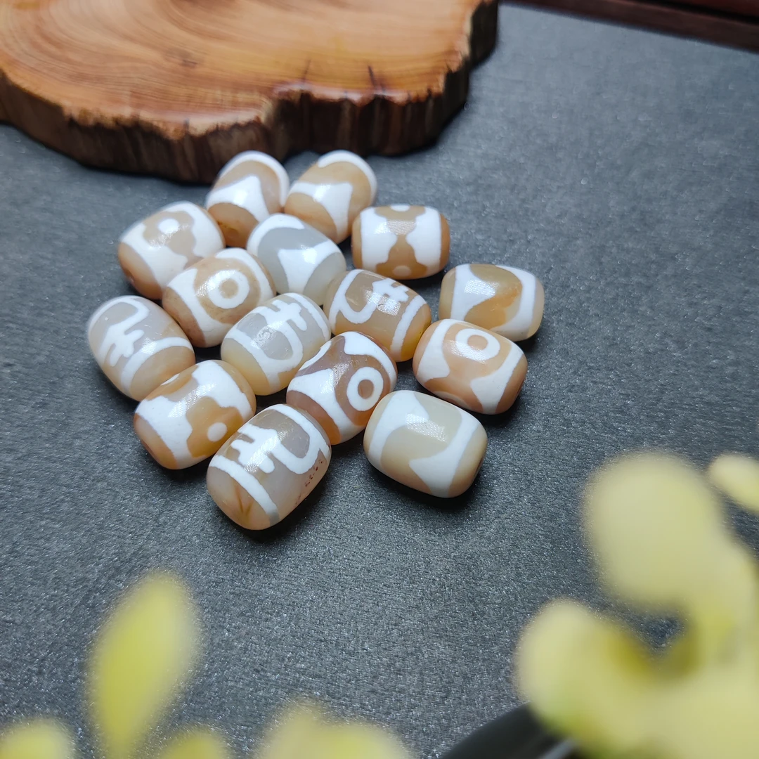 台工雪域白肉措思桶珠16*12多样性发1个玛瑙文玩珠宝首饰天百搭珠