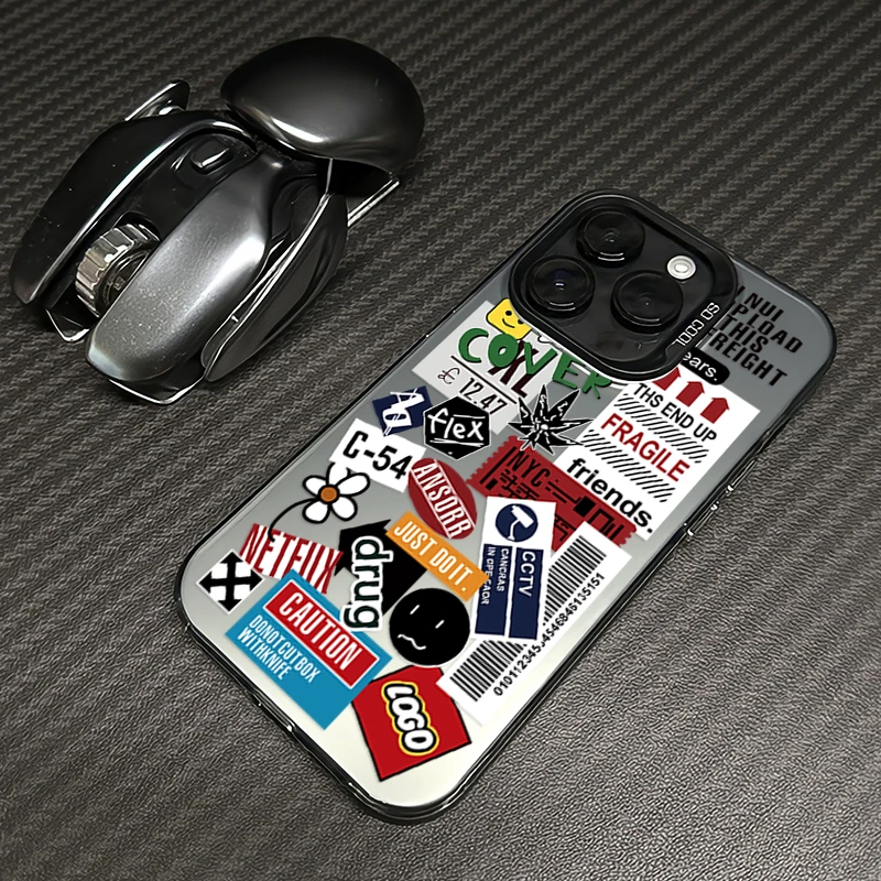 潮牌标签适用苹果16手机壳iphone14套15pro max防摔保护13网红12