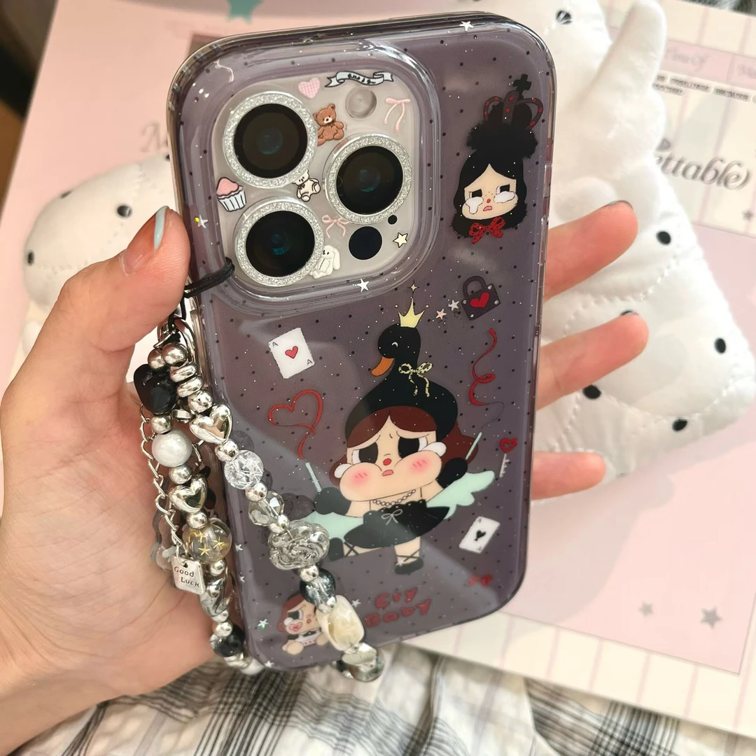 黑天鹅哭娃imd双层手机壳适用苹果iPhone16/15/14可爱