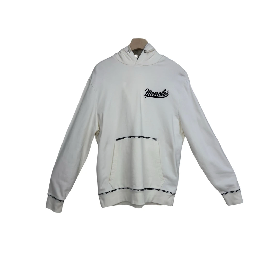 99新 MONCLER 蒙口白色连帽卫衣