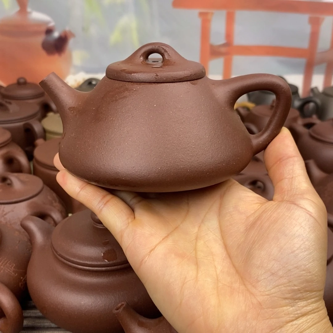 茶壶紫砂风釉200cccc羊角紫泥子冶石瓢