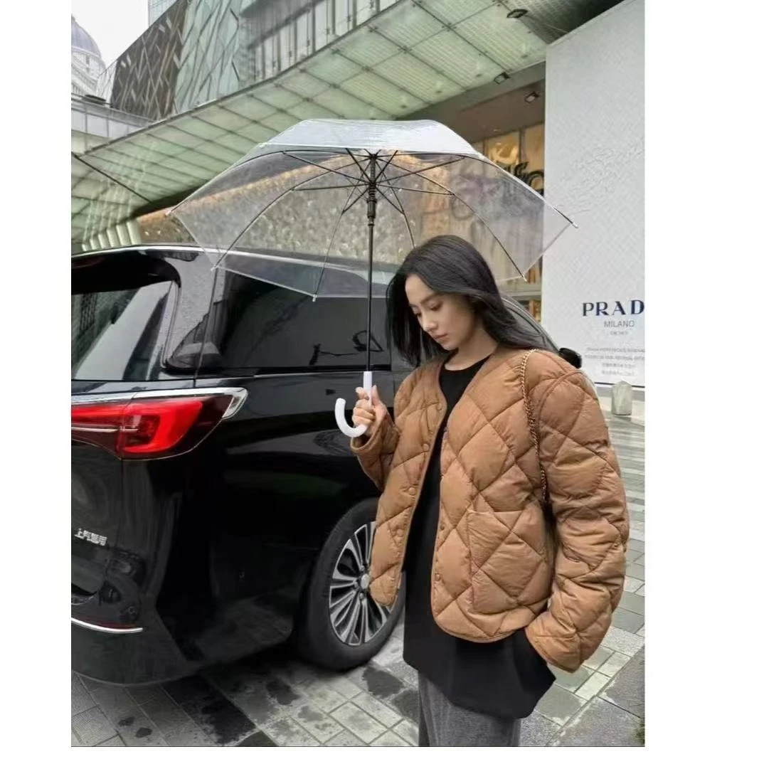 241142百搭氧气菱形格双面穿棉衣