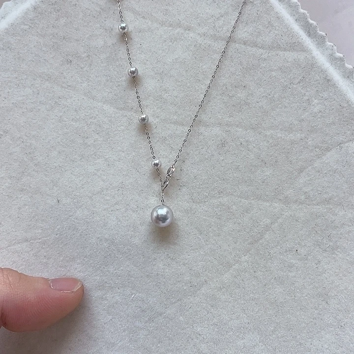 18K金镶嵌套链海水珍珠