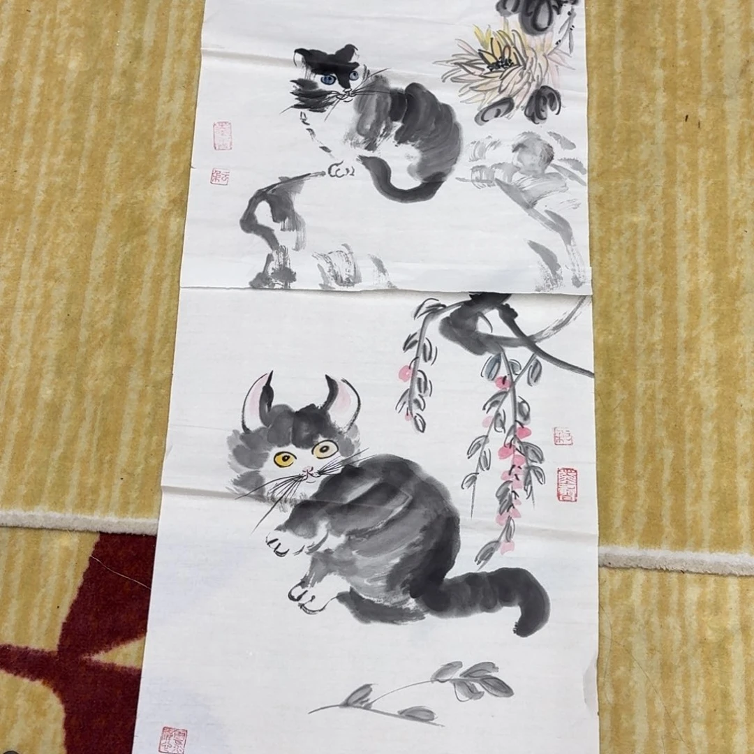 国画两张小品作品琪琪