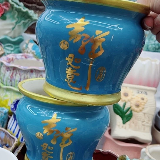 多肉绿植陶瓷花盆9.9包邮