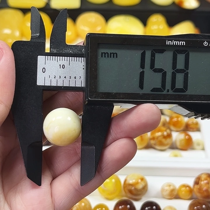K***$琥珀颈饰未镶嵌圆珠15