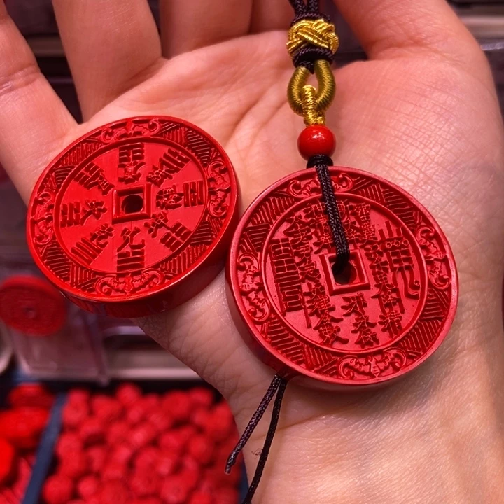 【闪购商品】天然辰砂山鬼两个吊坠