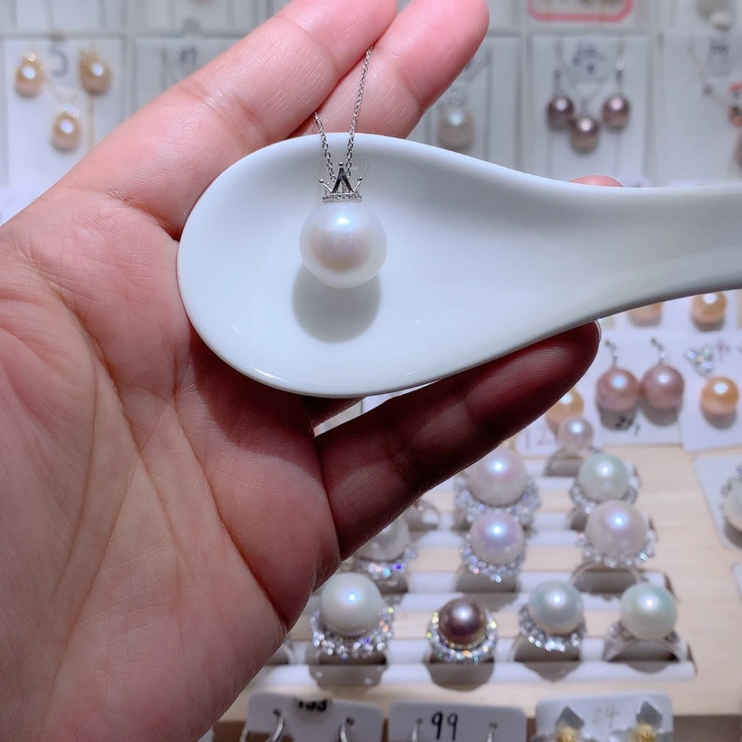 吊坠(赠链)淡水珍珠银S925镶嵌CC14.3mm