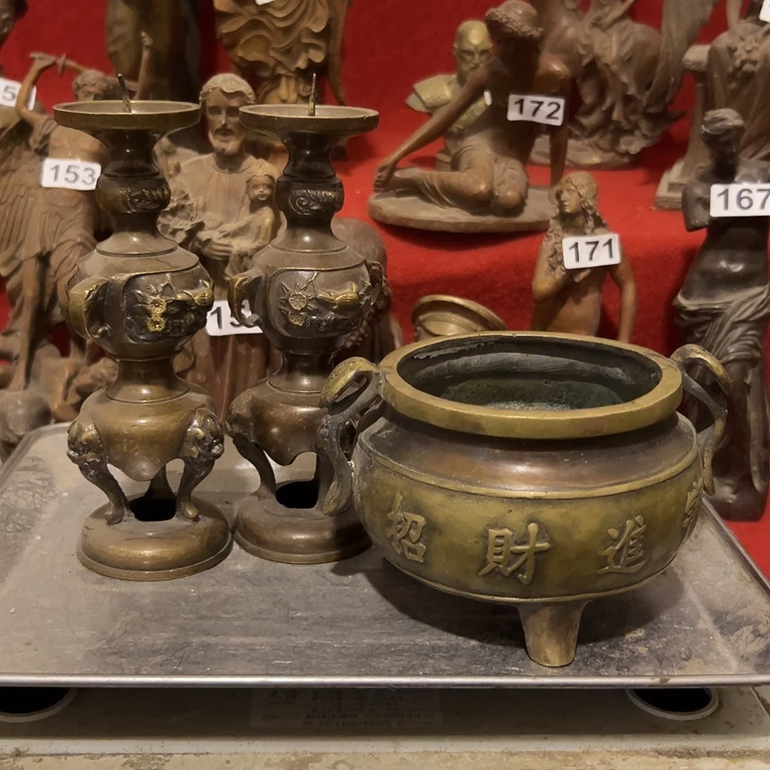 蔡***彬黄铜摆件，文房摆件工艺品
