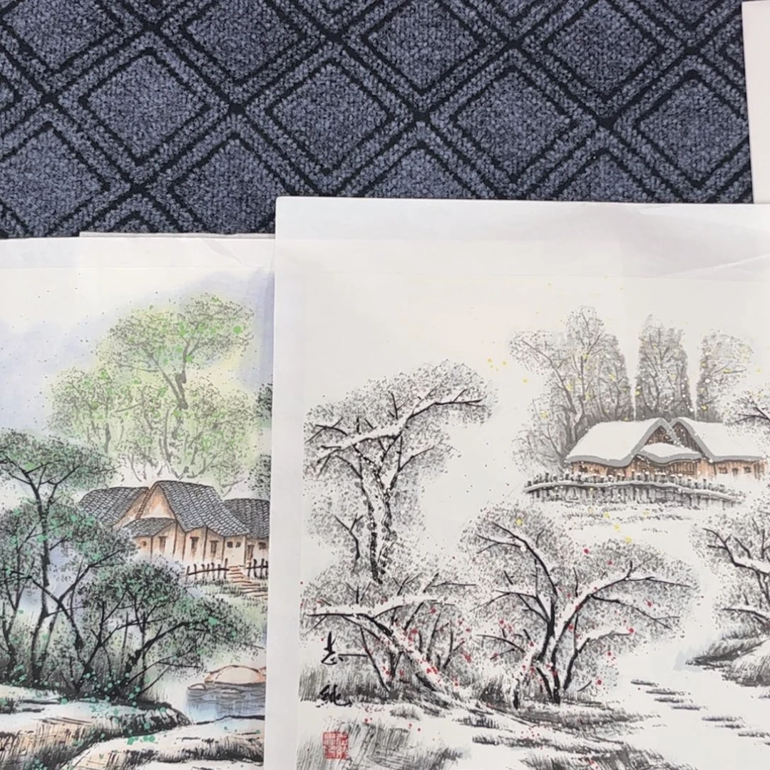 归***巢国画宋志纯老师三尺斗方山水2琪