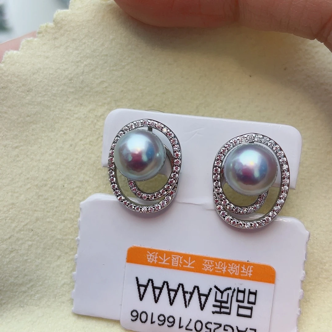 耳饰海水珍珠银S925镶嵌w43