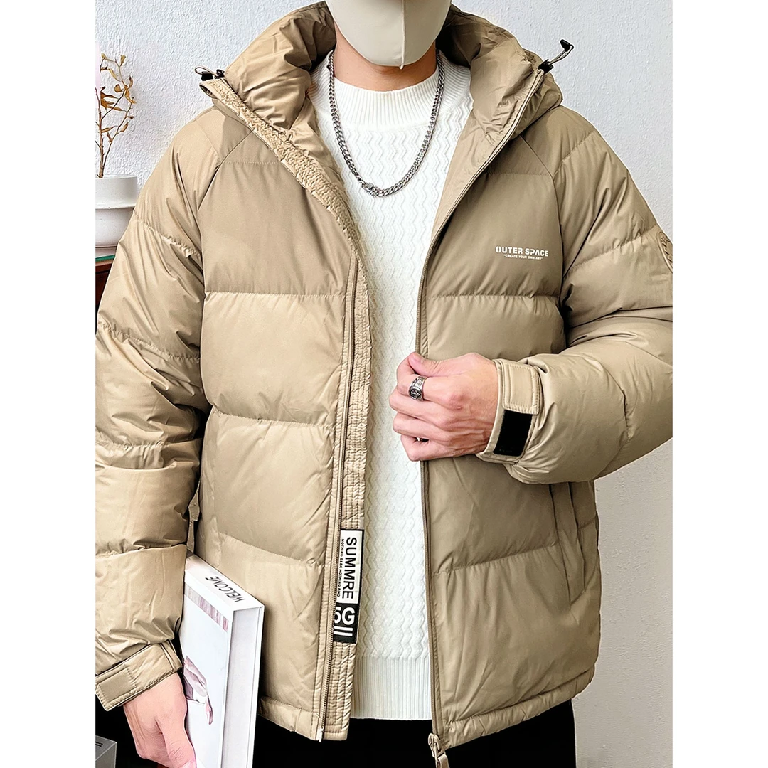 JJL软糯蓬松手感90鸭绒加厚羽绒服男士冬季新款保暖外套男面包服