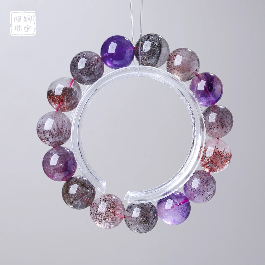 天然彩超七A手串女招财旺业旺人气天然水晶能量石多样性发一CQ131