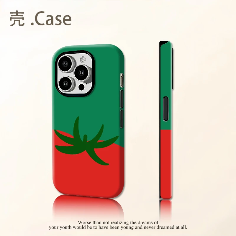 一颗番茄适用苹果安卓手机壳17Promax小米17VIVO华为Oppo二合一