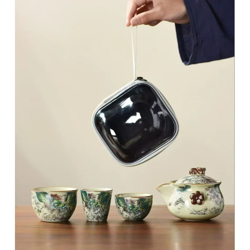AA134黄汝青龙旅行茶具D