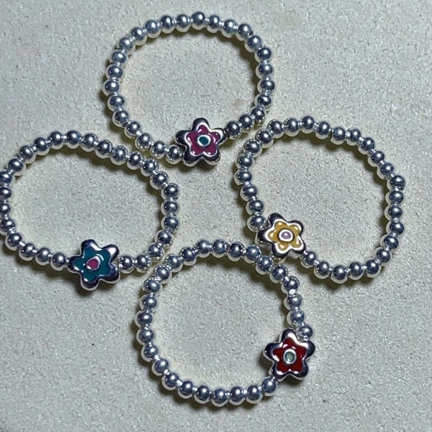 925银戒指 F599花花戒指颜色任意