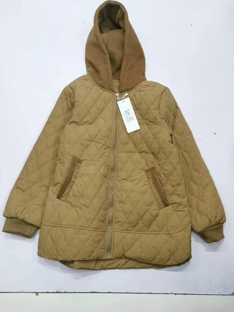 常规款棉服中长款拼接常规女棉衣薄款不褪色连帽保暖