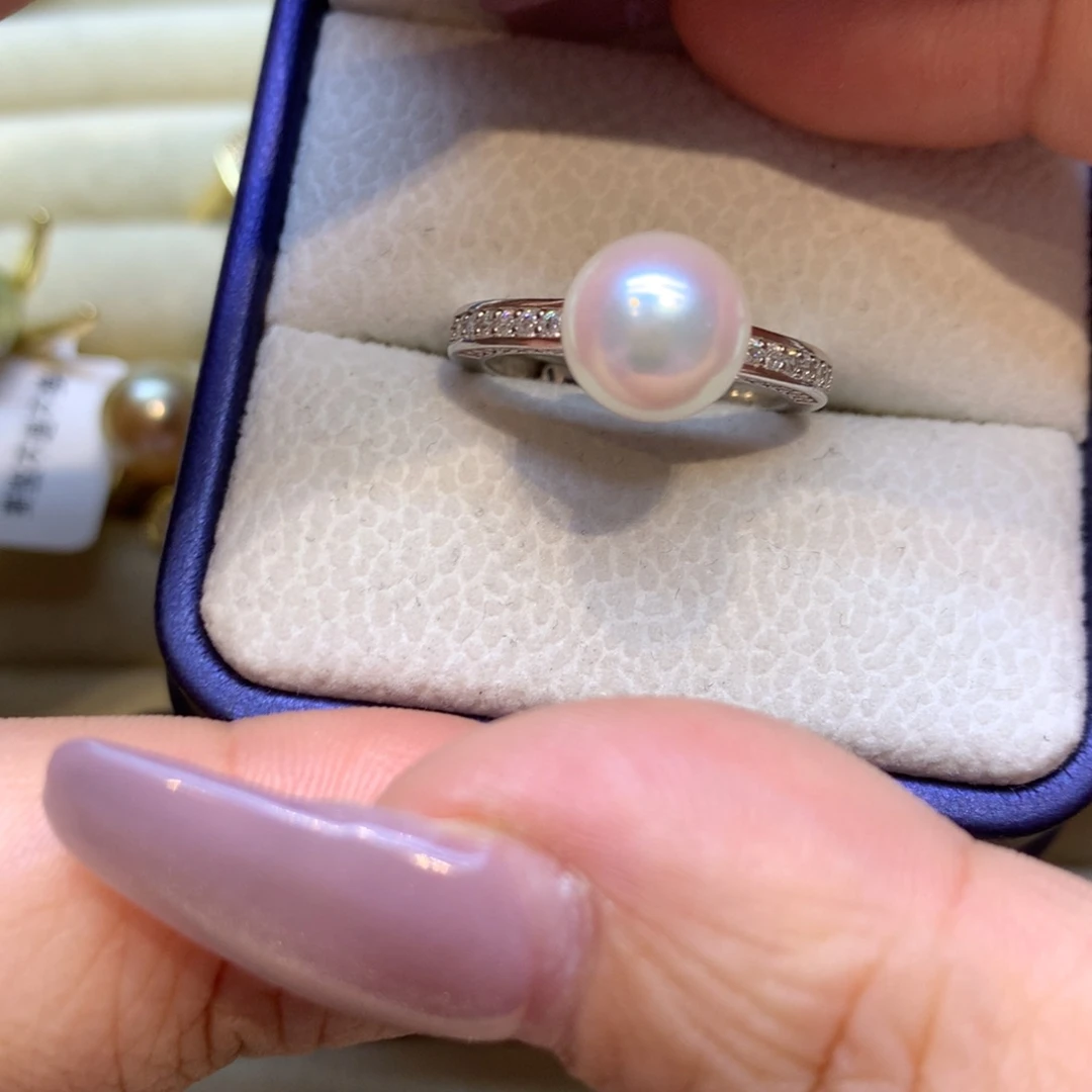 银S925镶嵌戒指海水珍珠