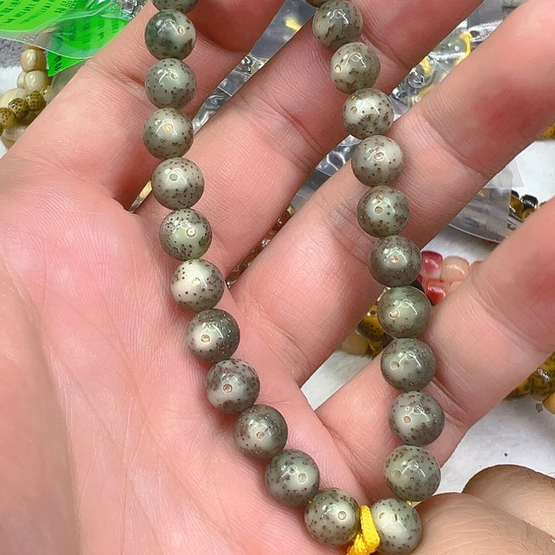 手串星月菩提55传说绿冰星月菩提0.8圆手持