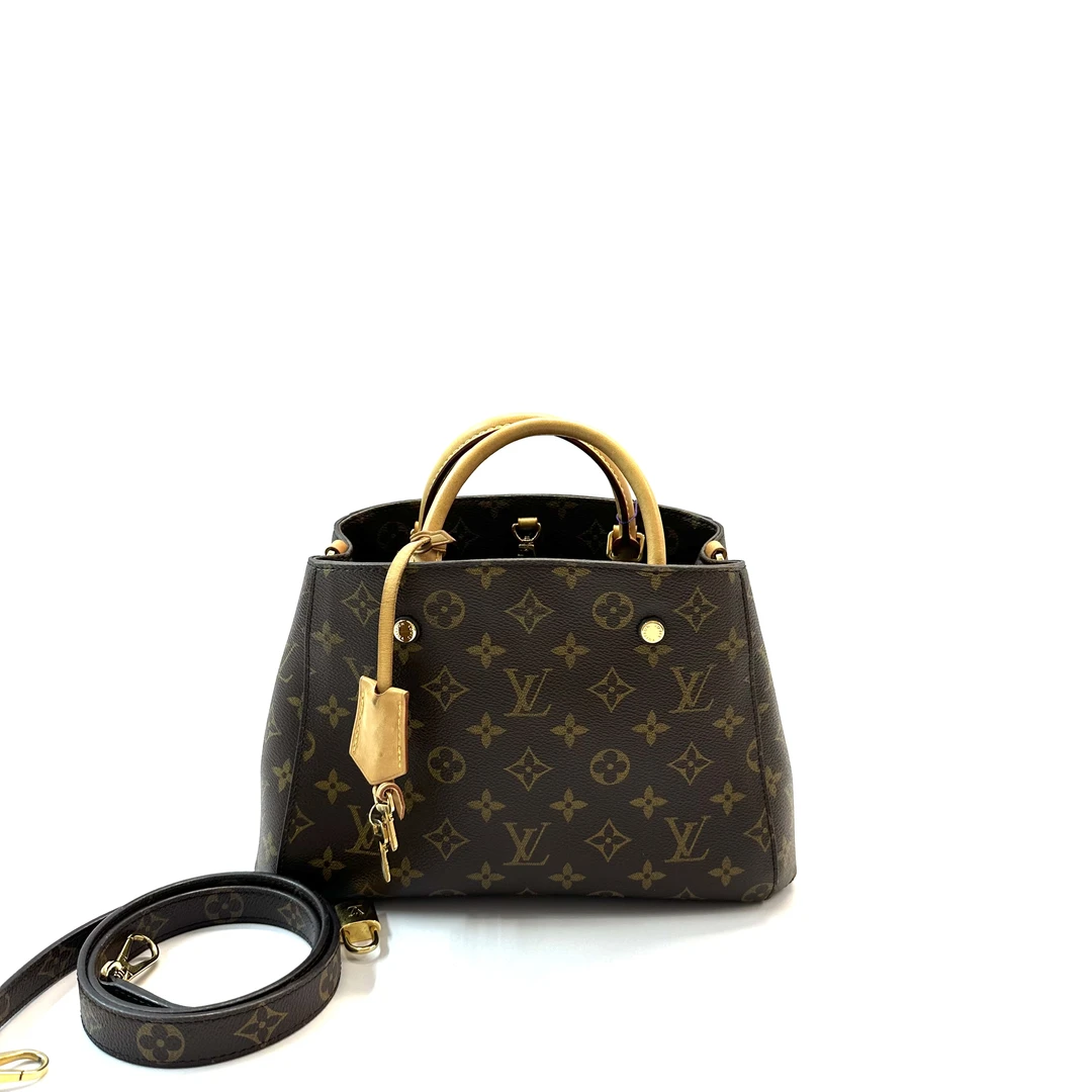 95新 LouisVuitton/路易威登 98新 Montaigne 蒙田bb老花单肩包