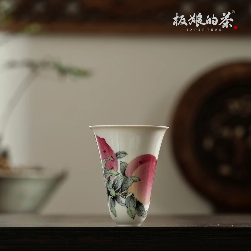 板娘的茶 雅圣手绘粉彩多福多寿寿桃闻香杯 容量50ml