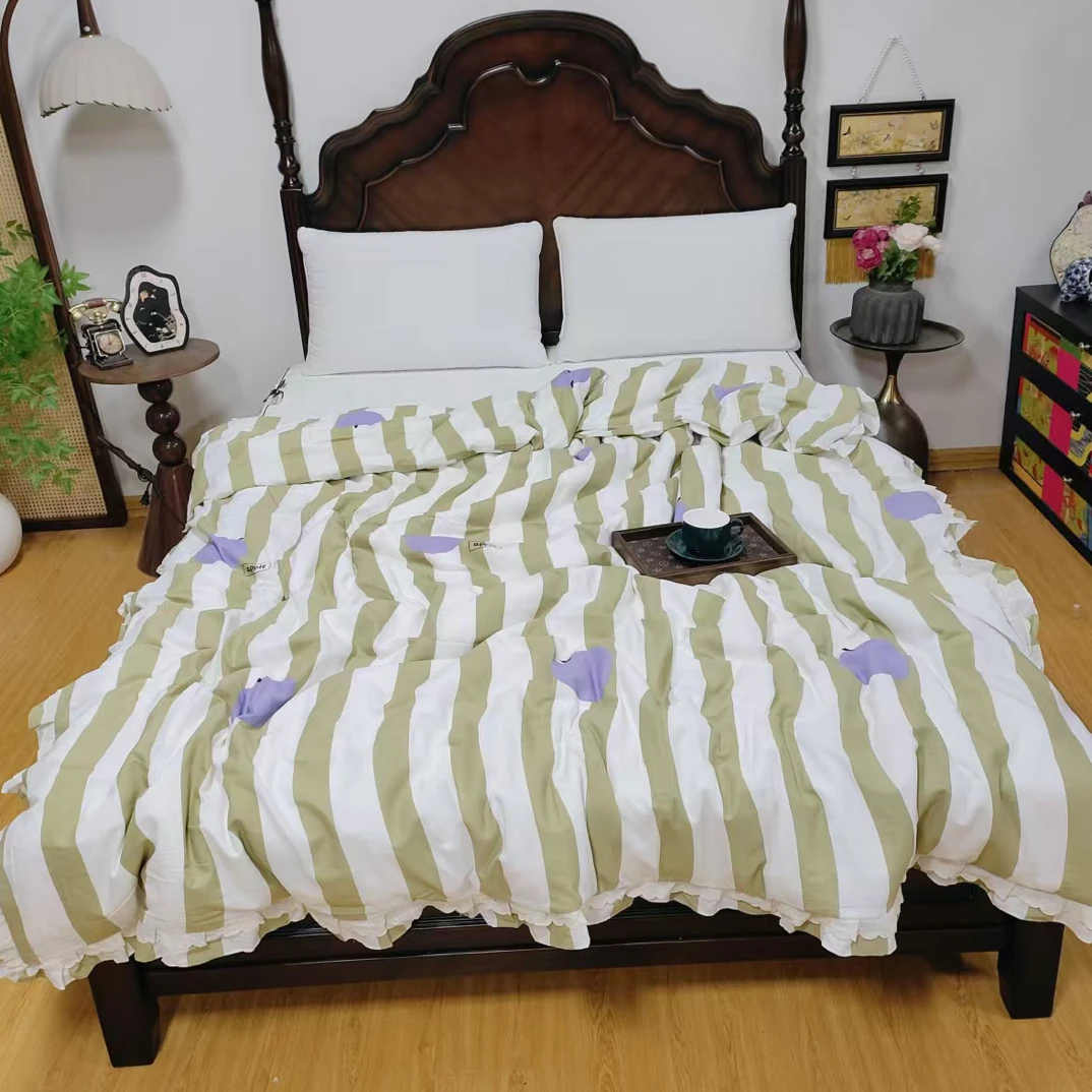 双层纱花边款双人被套标准200*230微瑕～M168