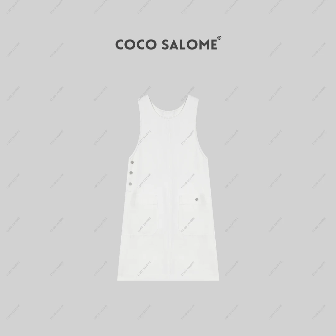 COCO SALOME⑥【茶歇少女】天丝显瘦气质宽松工装裙子2085