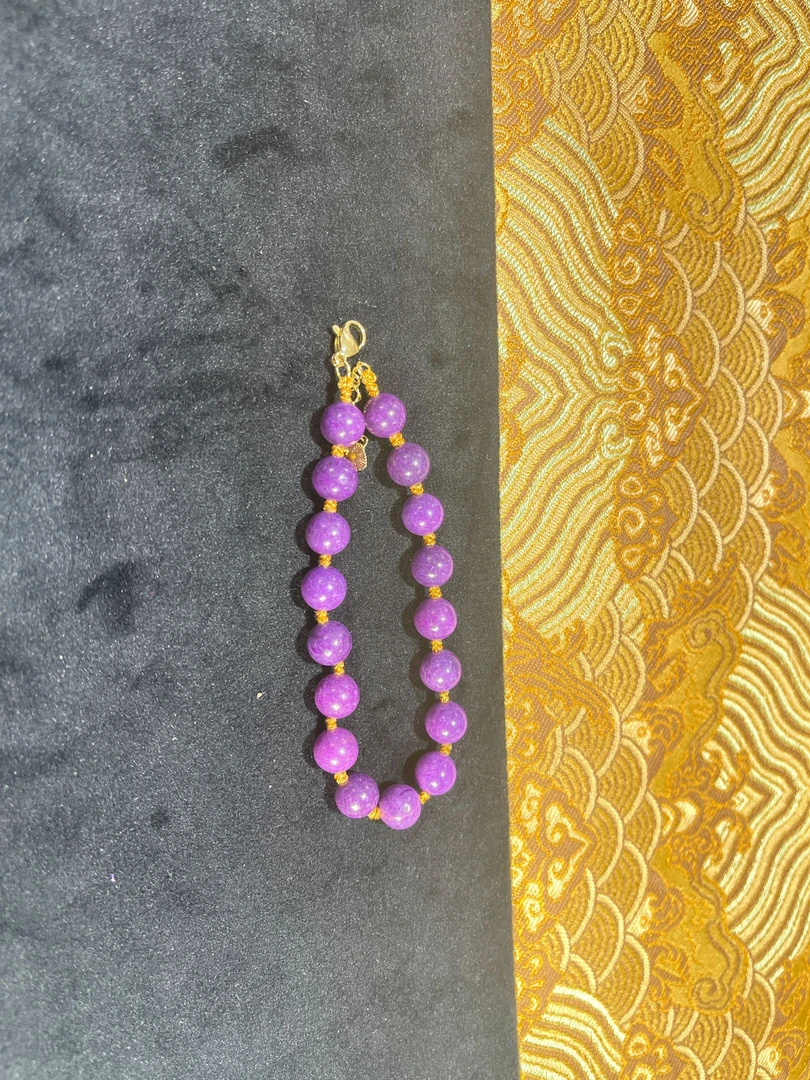 锦鲤甄选  老料粉紫丝绒圆珠手链多样性发一个 CH066