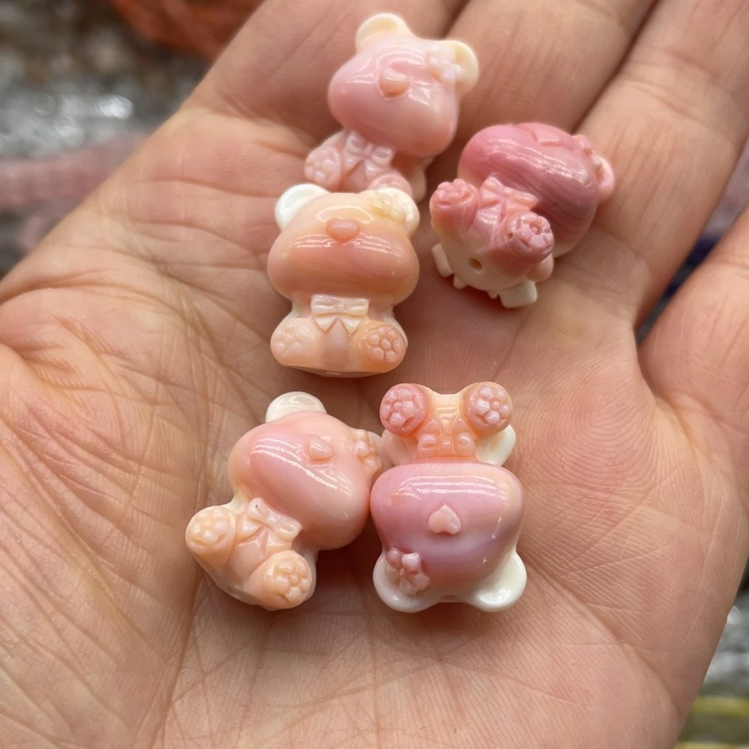 玛瑙/玉髓珠宝半成品未镶嵌女w贝小熊约20mm一颗